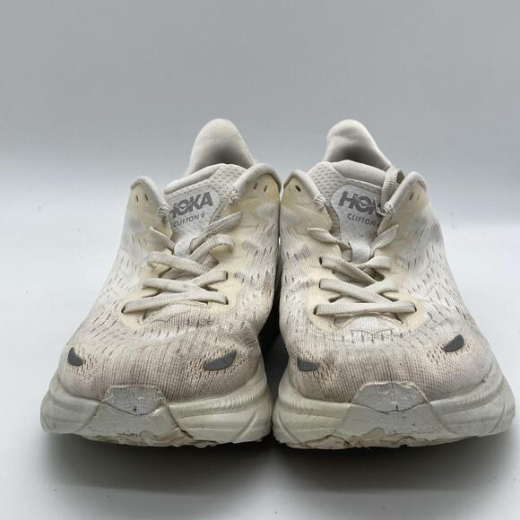 Mens Size 6B Hoka One One Clifton 8 1119393 WWH White Sand Running Shoes - Picture 2 of 8